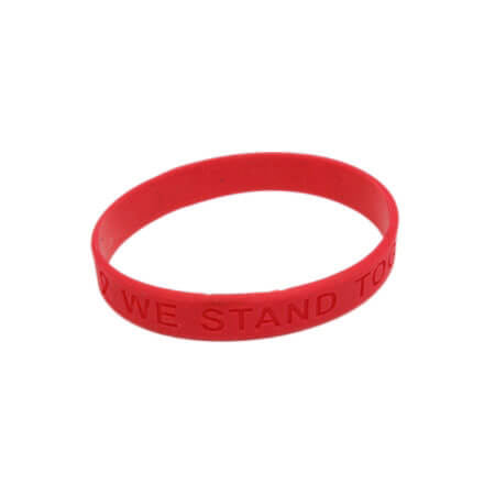 Red Ribbon Awareness Silicone Bracelet - Awareness Products Warehouse
