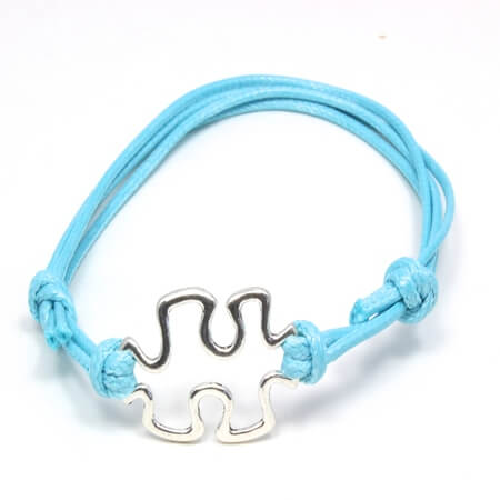 Light Blue Leather Bracelet