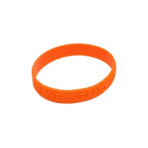 Orange Ribbon Awareness Embossed Silicone Bracelet 25 Pack