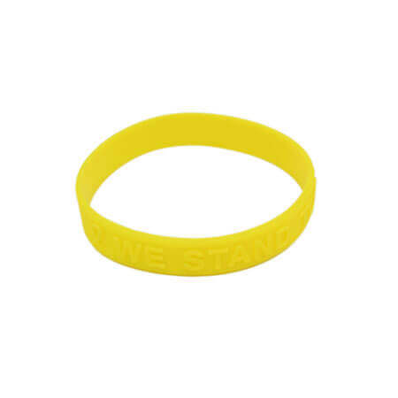 Yellow Ribbon Embossed Silicone Bracelet 100 Fundraiser Pack