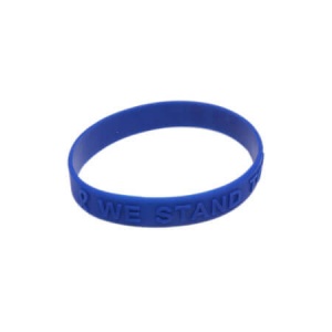 Blue Ribbon Awareness Embossed Silicone Bracelet Fundraising 25 Pack