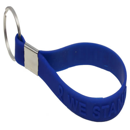 Blue Ribbon Wrist Strap Keychain
