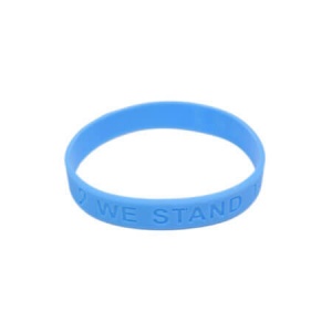Light Blue Ribbon Awareness Silicone Bracelet Fundraising 25 Pack