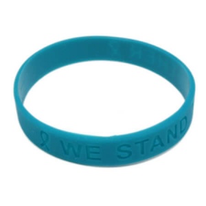 Teal Ribbon Awareness Silicone Bracelet Fundraising 25 Pack