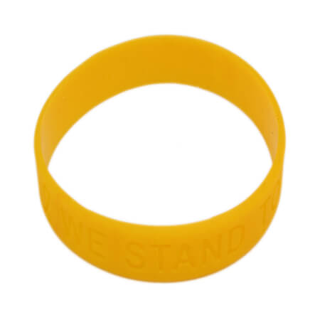Gold Ribbon Awareness Silicone Bracelet