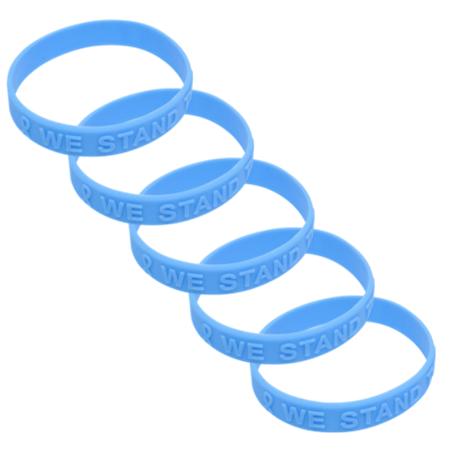 5 Stück Blue Ribbon Awareness Armband aus Silikon für Kinder und Jugendliche 